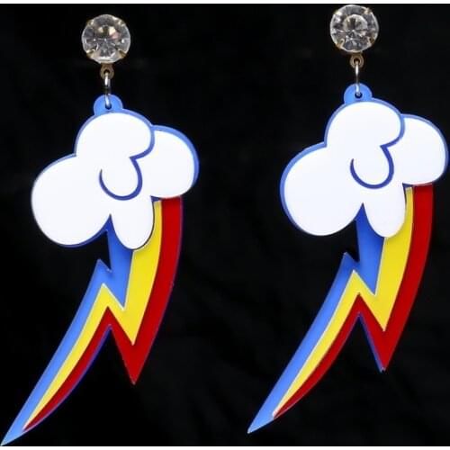 Cute Cloud Lightning Acyrlic Drop Earrings Fashion Lovely Colorful Dangle Earrings Jewelry for Womnan Personality Brincos