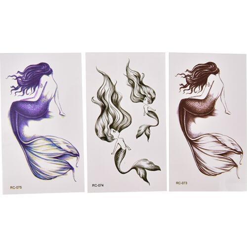 Lovely Mermaid Child Temporary Tattoo Body Art Flash Tattoo Stickers Waterproof Henna Tato Styling Wall Sticker