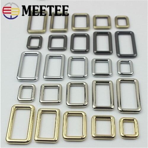 10pcs DIY Metal Handbag Leather Bag Buckles Purse Strap Belt Web Rectangle Square D Ring Buckle Clasp Dog Collor Slider Loop