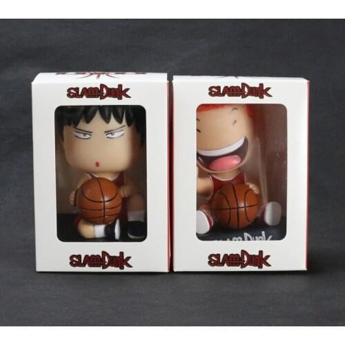 2pcs Comic Anime Slam Dunk SHOHOKU 10# 11# Hanamichi Sakuragi Rukawa Kaede 13cm Bobble Head Doll Figure