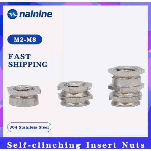 20/50Pcs M2 M2.5 M3 M4 M5 Self Clinching Flush Nut 304 Stainless Steel Pem Unified Self-clinching Insert Nuts