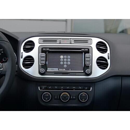 ABS Chrome For Tiguan 2009 to 2015 Car Central Control Air Outlet Panel cover trim auto accessories styling 4PCS