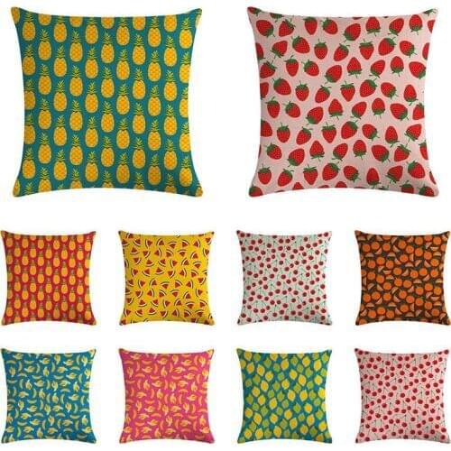 45cmx45cm Cushion Cover Geometric Fruit Office House Decoration for Sofa Couch Banana Lemon Pillowcase Geometric Almofada ZY1226