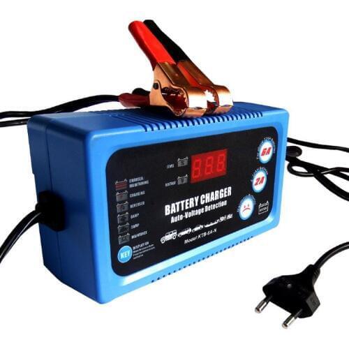 6V 12V Smart Car Motorcycle Battery Charger Full Automatic 2A 6A Lead-Acid AGM GEL Dry Batteries Power Charging Tool 6 V 12 Volt