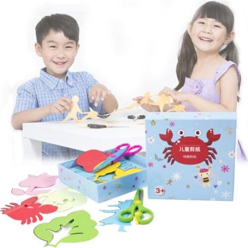 96 Sheets/Set DIY Child Handmade Toys Paper Cutting Confetti Fun Educational Toys Kindergarten Teaching Supplies with Scissors