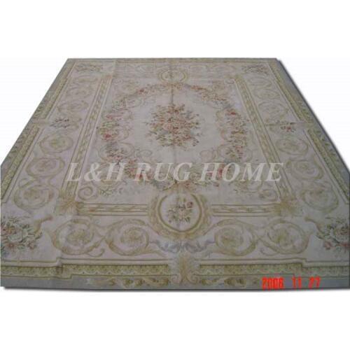 Free shipping 9'x12' French style aubusson carpets hand knotted rugs Woolen French Aubusson Rugs high quality rug