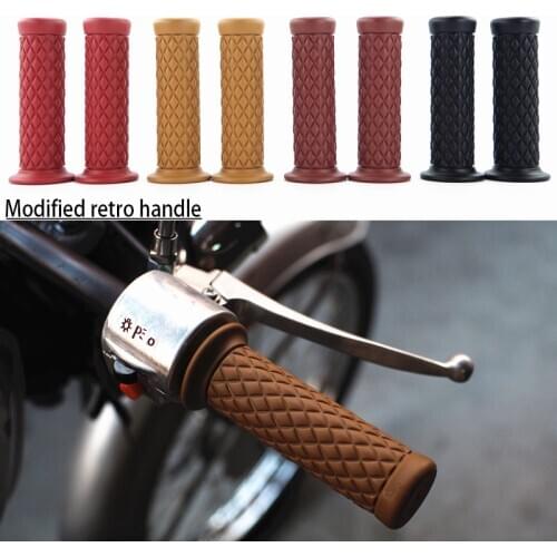Hot Sale Motorcycle Universal Vintage Rubber Motorcycle Motorbike Handlebar Thruster Handle Bar End Grips 1 Pair( 2pcs)