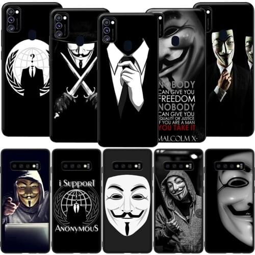 GX21 Anonymous Silicone Soft Case for Samsung S6 S7 Edge S8 S9 S10 S10E S20 Fe S21 S21s S30 Ultra Plus Lite