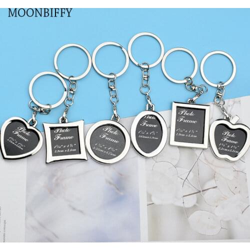 Creative Couple Photo Frame KeyChain Personality Love Key Chain Stainless Steel Men and Women Accessories Pendant Jewelry Gift