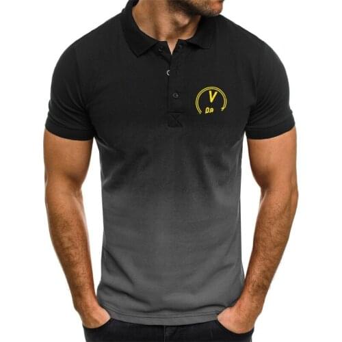 Summer Mens Polo Shirt High Quality Cotton Mens short sleeve Fashion Casual Gradient Polo Shirt
