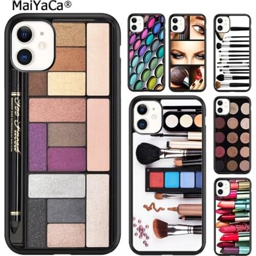 MaiYaCa Bright Makeup Set Eye Shadow Phone Case For iPhone SE 6s 7 8 plus X XR XS 11 12 pro max Samsung Galaxy S8 S9 S10 shell