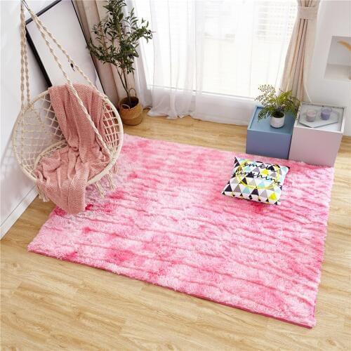 Mottled tie dyed gradient carpet living room long hair washable mat encryption thickening rug soft and comfortable blanket
