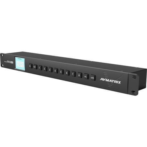 Avmatrix MSS0811 Compact 1RU 8 Channel 3G-SDI Matrix Switcher has 3G/HD/SD SDI 8 inputs and 8 outputs