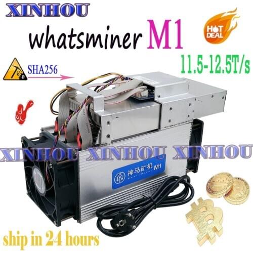 Used Asic Bitcoin Miner WhatsMiner M1 11.5-12.5T/s SHA256 BTC BCH miner better than antminer S9 S9k T9+ Z9 Ebit E9+ E9i T1 T2T