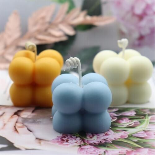 Mini DIY Candle Mould Ball Cube Aromatherapy Soy Wax Silicone Hand-made Mold