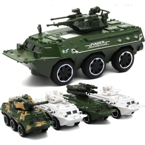 Alloy Model Armored Personnel Carrier With Lighting Simulated Sound Effect Four Kids Military Toy Model Painted On Armored