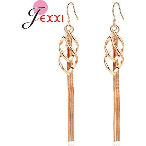 Fashionable Jewelry 925 Sterling Silver Tassel Earrings Newest Ripple Pendant Merchandise for Elegance Women Female Femme Bijou