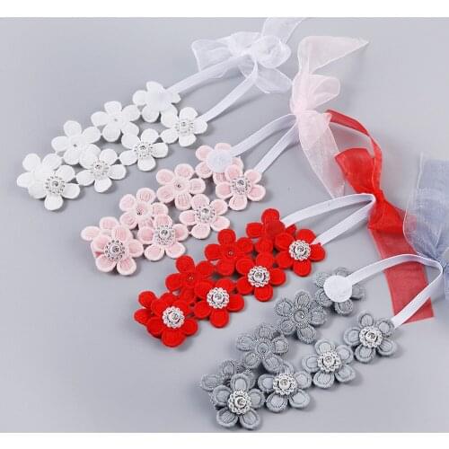 2020 Lovely Baby Girl Flower Headband Elastic Soft Floral Hairband with Bowknot Ribbon for Birthday Party Wedding