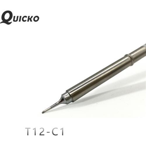QUICKO T12-C1 Shape C series Solder iron tips welding heads tools 70W for FX9501/907 T12 Handle OLED&LED station