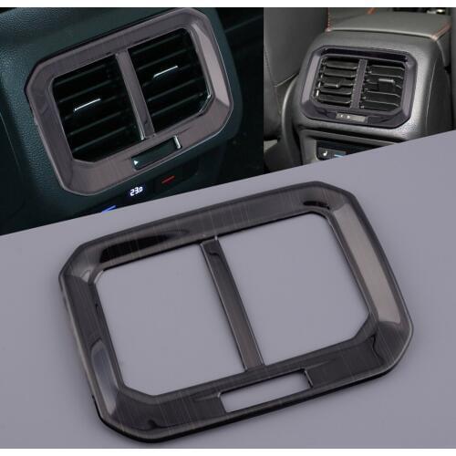 Stainless Steel Black Inner Rear Armrest Box Air Vent Outlet Cover Trim Frame Fit For VW Tiguan MK2 2016 2017 2018