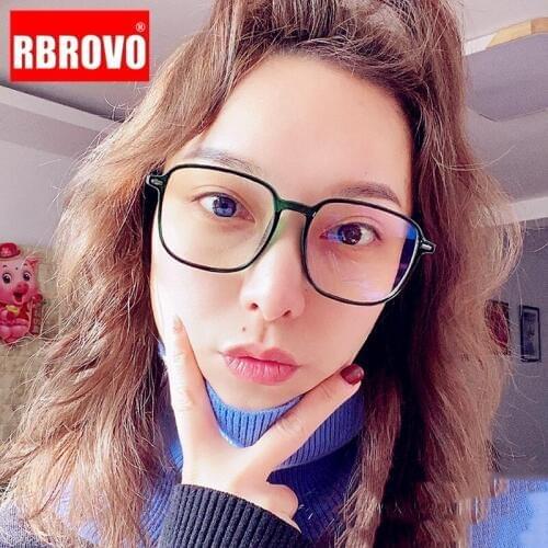 RBROVO Oversized Glasses Women Frame Vintage Square Glasses Women Clear Lens Eyeglasses for Women/Men Lentes De Lectura Mujer