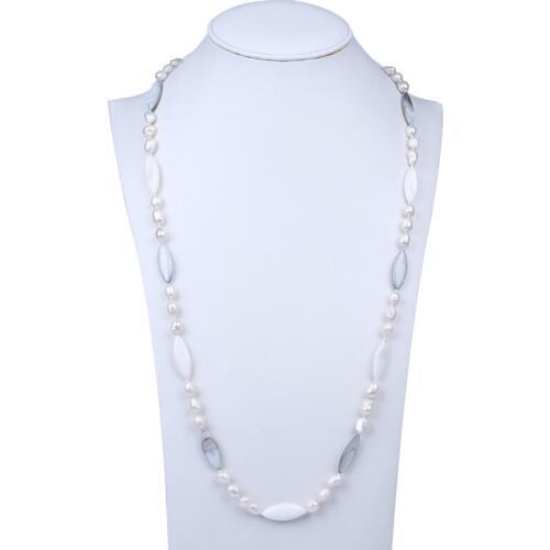 2016 new design fashion women freshwater pearl necklace marquis shell necklace jewelry baroque shape pearl beads necklace