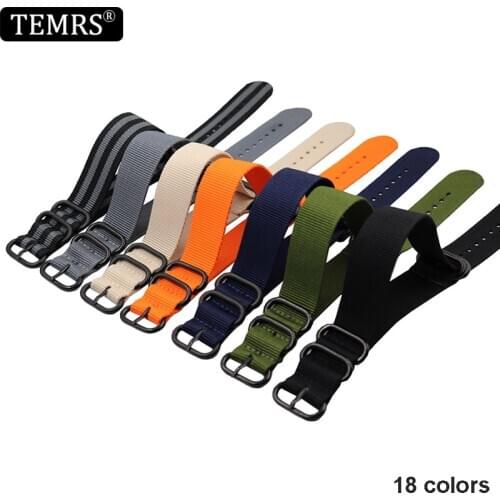 High Quality NATO 16mm/18mm/20mm/22mm/24mm Nylon Watch Strap Canvas ZULU Watch Band Belt Sport Fabric Bracelet Watch Accessories