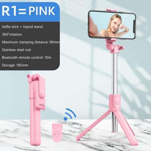 Wireless Mobile R1 Selfie Stick Phone Tripod Shutter Remote Extendable Monopod Tripode Stabilizer for Smart phone