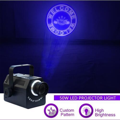 Sharelife Custom Pattern LOGO Gobo Mini 50W LED Projector Light for Show Bar Store Advertising Wedding DJ Stage Effect Lighting