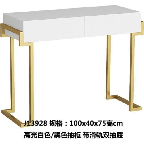 Nordic marble manicure table and chair set single two-person network celebrity iron art double-layer simple manicure and dressin