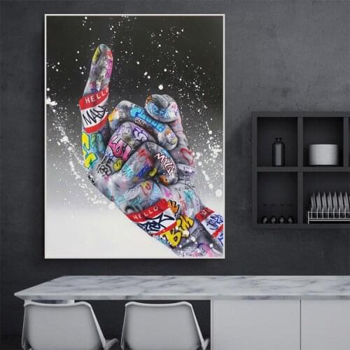 Modern Street Graffiti Hands Canvas Painting Wall Art Posters and Prints Graffiti Pictures For Living Room Home Decor No Frame