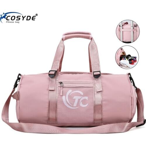 Cosyde Unisex Black Nylon Bag Dry Wet Separation Bag Casual Weekend Travel Bags Carry On Fitness Shoulder Bags Duffle Bag