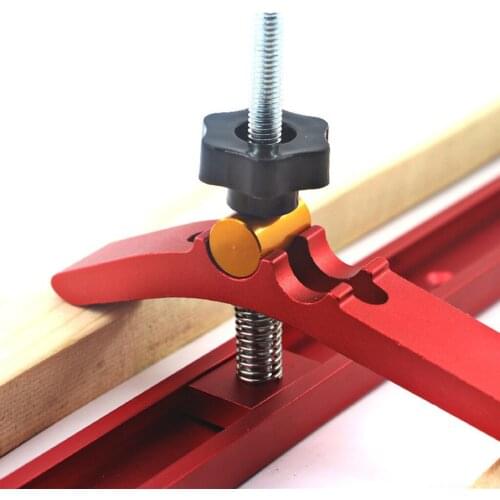 T-track Hold Down Clamps,Woodworking and Clamps-High Strength Aluminum Alloy -Fine Sandblast Anodized - Red Color- 1 Set