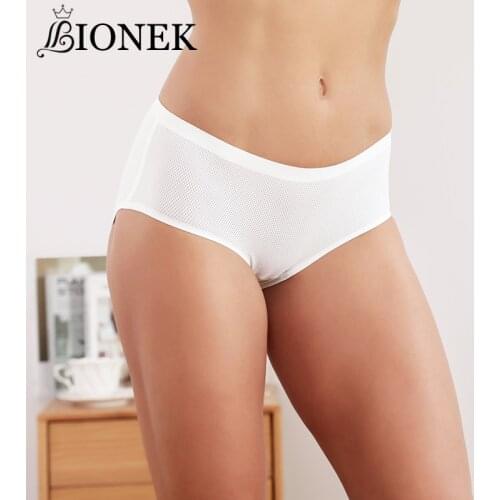 BIONEK Breathable Mesh Seamless Panties Ice Silk Underpants Womens Underwear Female Briefs Comfortable Stretch Panty