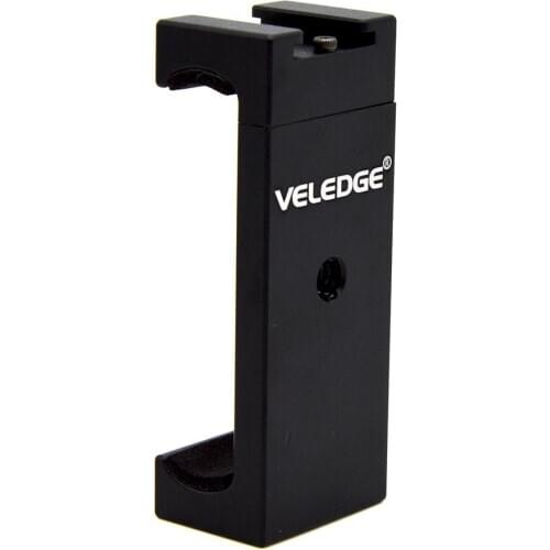 Veledge Universal Mini Aluminum Alloy Phone Tripod Mount Adapter Bracket Holder Clip for iPhone Samsung Xiaomi Smartphone