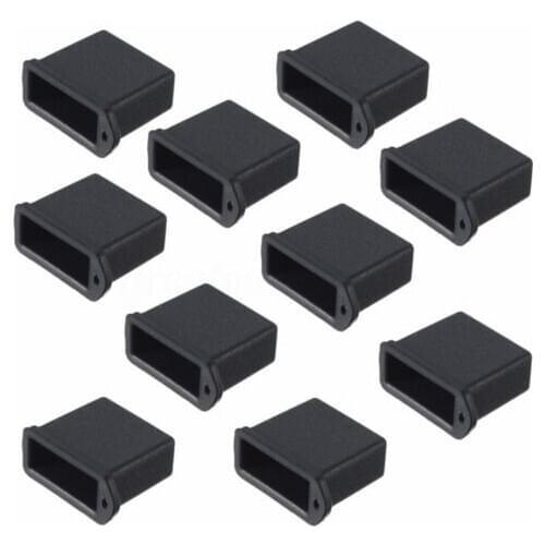 10Pcs Replacement USB Male Plug Stopper Caps Anti-dust Lids Charging Port Protector Silicone Cover Black Phone Accessories