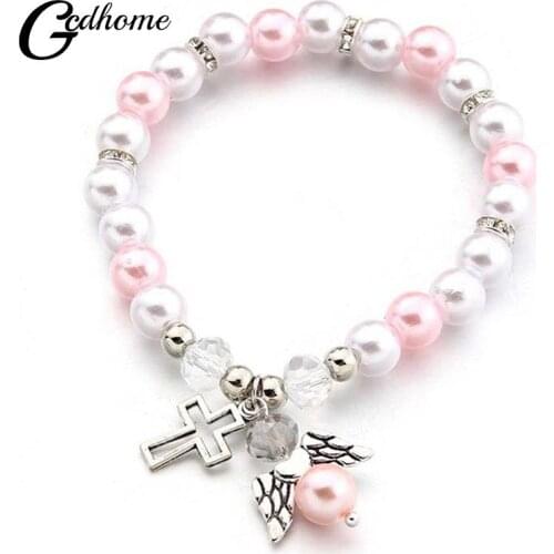 1pcs Baby Shower Favor Christening Bracelet Angel Baby Shower Girl Boy Baptism Gift Cute Giveaway Souvenir