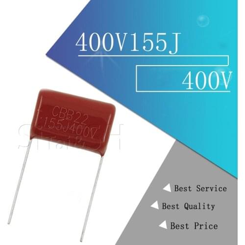 10PCS 400V155J 1.5UF Pitch 20MM 400V 155 1500nf CBB Polypropylene film capacitor