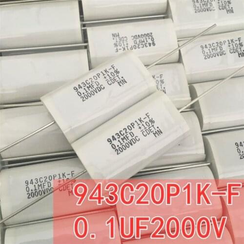 5PCS 10PCS 943c20p1k-f 0.1uf2000v ultrasonic high voltage non inductive absorption film capacitor