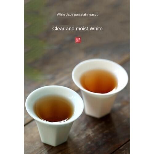 White Porcelain Ceramic Whiteware Tea Cup Ceramic Handmade Master Cup Single Cup Kung Fu Teacup Personal Cup Small Ceramic Cups