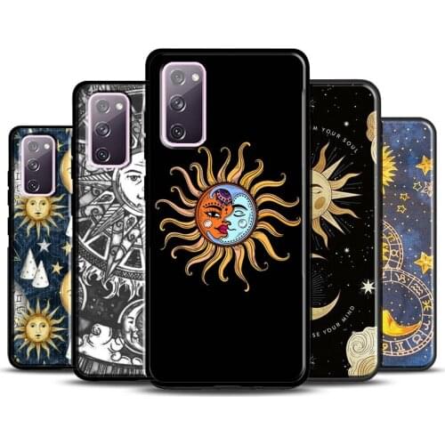 Hippie Sun and Moon Art Phone Case For Samsung Galaxy S20 FE S8 S9 S10 Plus Note 10 Plus Note 20 S21 Ultra Cover
