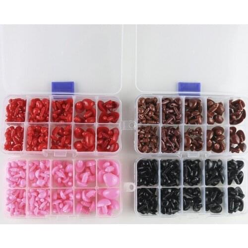 Cheap Toy Animal Accessories Plastic Doll Nose Art nose box with 5 size 4 colors 125pcs DIY Hand Homemade Noses Accessory