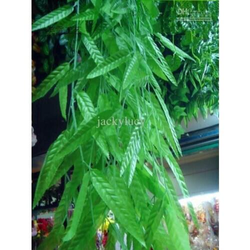 2M long Artificial Willow green willow Simulation silk willow leaf flower vine home decoration FREE SHIPPING 100 pieces