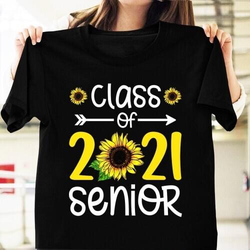 Class of 2021 Senior Print Women T-Shirt Vogue Funny O-neck Harajuku Back To School Woman Tshirt Summer Aesthetic Tops Clothes