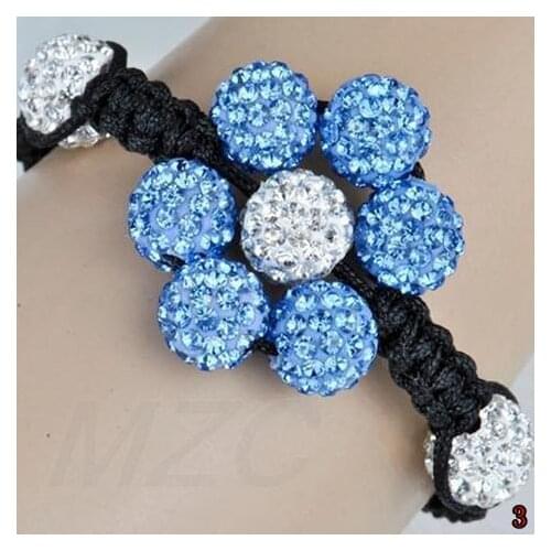 Hot Jewelry!Free Shipping!mix 10mm Disco Ball Beads men SWFA Flower bracelet . Fasion for wholesale g432