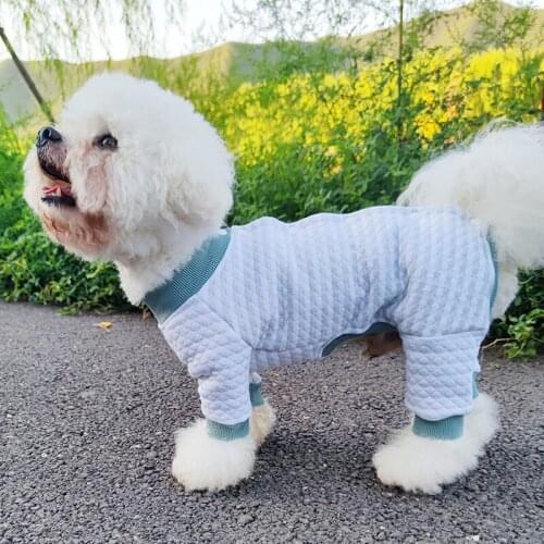 Cotton Dog Pajamas Jumpsuit Sleepwear Winter Pet Clothes Puppy Clothing Pomeranian Poodle Bichon Schnauzer Dog Costume Outfit XS