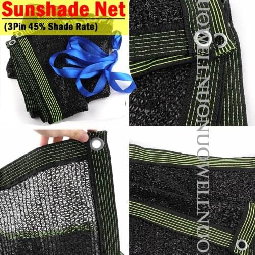 Customize Black 3 Pin HDPE Sunshade Net Garden Succulent Plant Shelter Outdoor Swimming Pool Cover Sun Shade Nets 45% Shade Rate