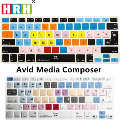 HRH Durable Avid Media Composer Shortcut Hotkey Silicone Keyboard Skin Cover For Macbook Pro Retina Air 13 15 17 Before EU/US