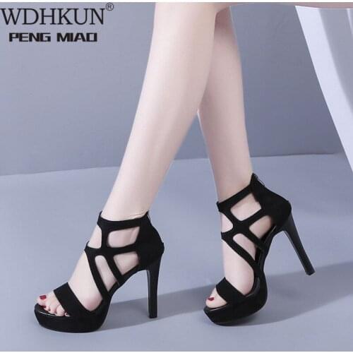 Hollow out Sandal for woman Fashion Platform Sexy party Sandals woman shoes summer Fish Mouth Zipper Sandal chaussures