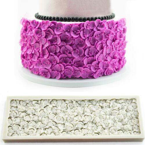 Flower pattern chocolate sugarcraft jelly cookies mold Fondant cake Border Decorating Silicone mold DIY Baking Tools